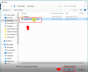 añadir propiedad search console