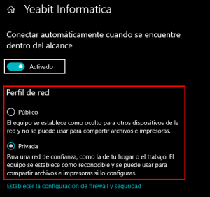 cambiar conexion privada publica