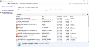 desinstalar programas en windows 10 2019