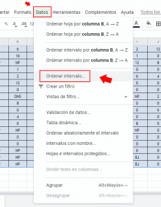ordenar excel