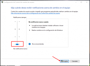 control de cuentas de usuario