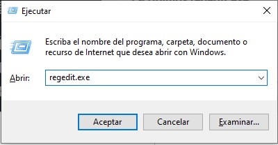 ejecutar editor del registro de windows