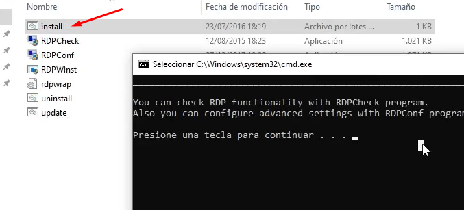 ejecutar install.bat multisesion windows 10
