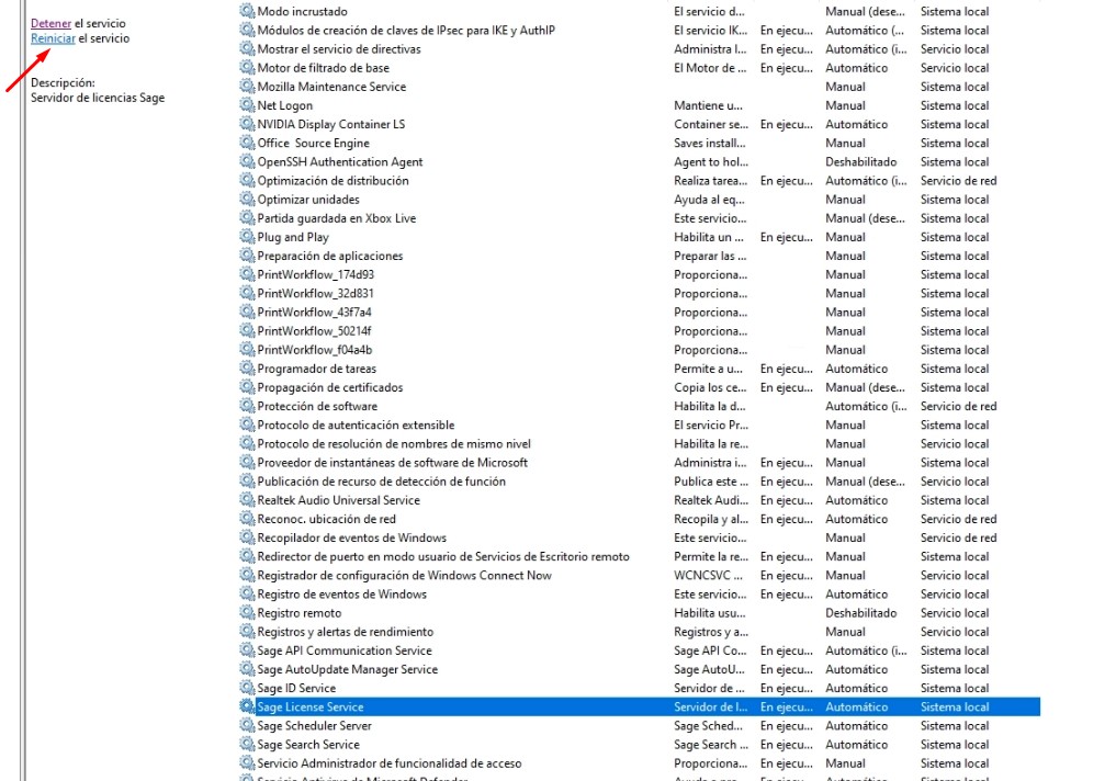 error en la lectura de modulo de proteccion sage