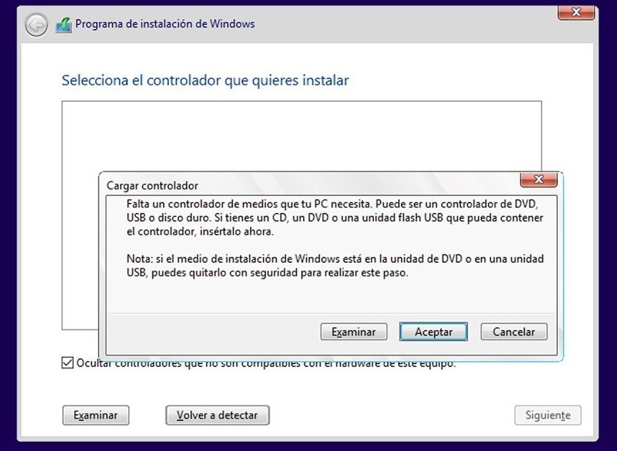 error windows 10 falta un controlador de medios