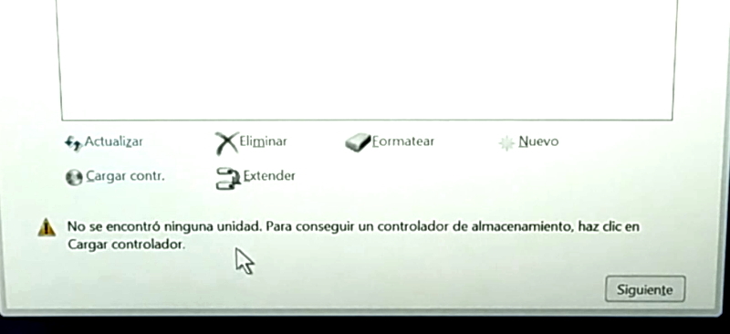 no se encontro ninguna unidad windows 10
