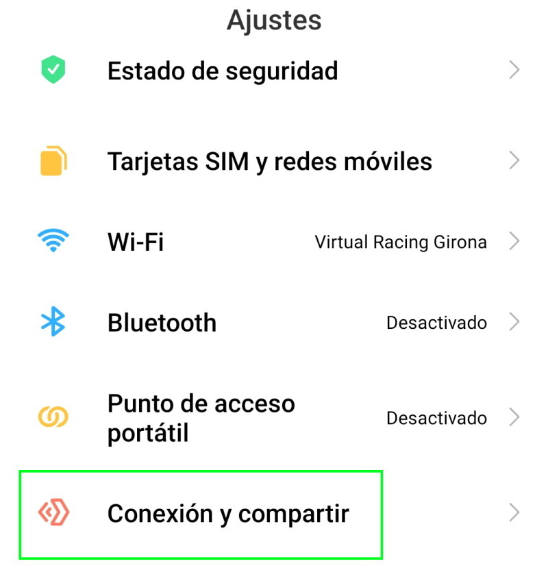 Conexion y compartir xiaomi