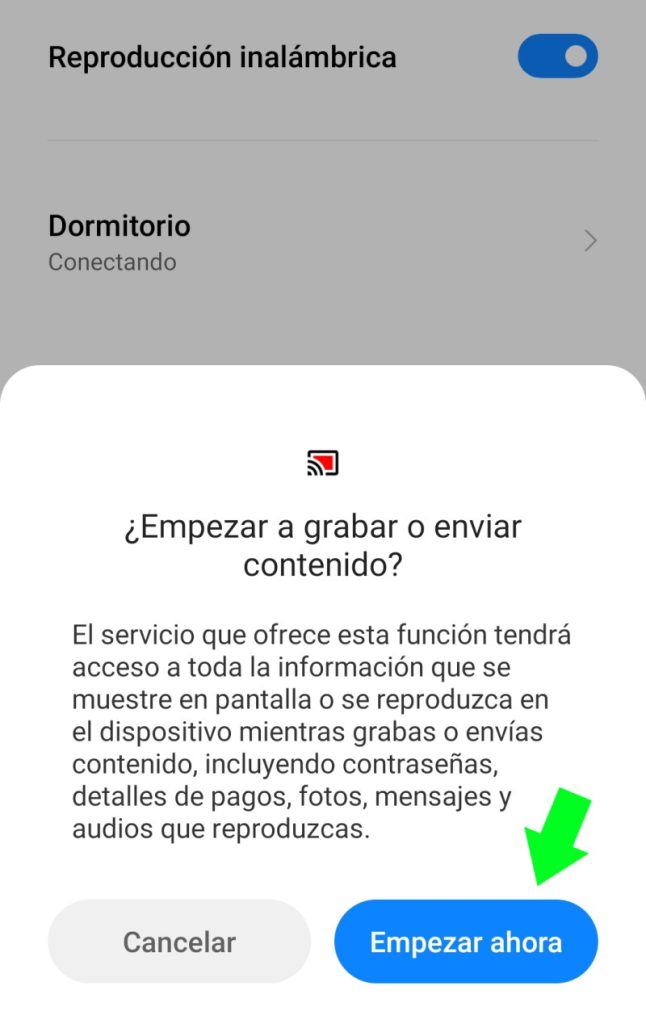 Enviar pantalla xiaomi