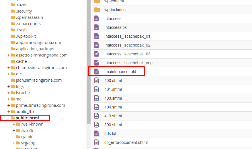 solucionar error mantenimiento wordpress